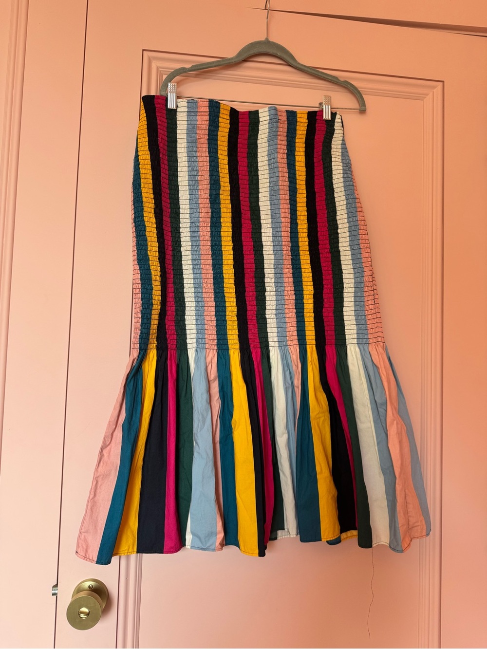 J.Crew Women's Multicolor Striped Cotton Mermaid Skirt